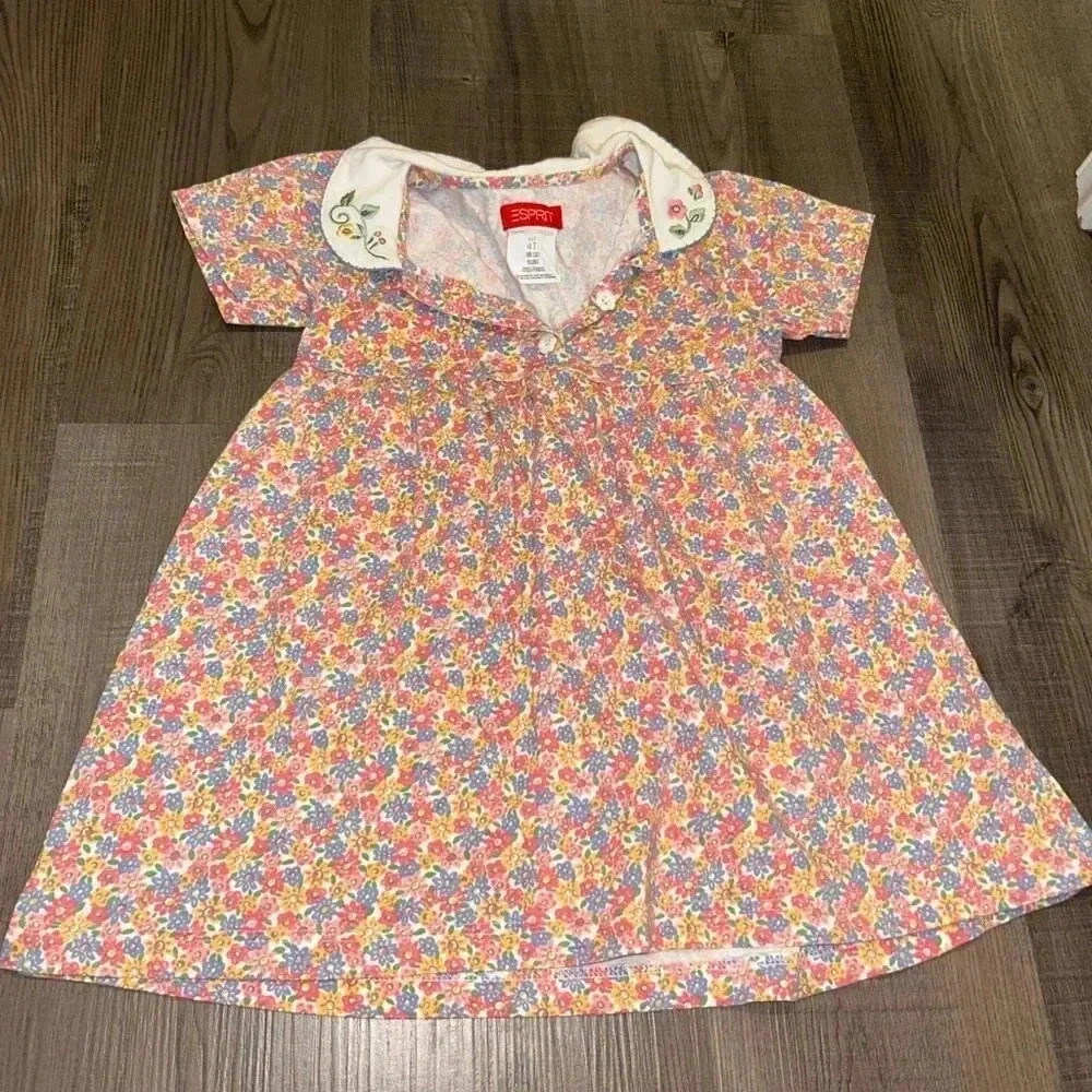 vintage esprit dress toddler girls size 4T deadstock 90s made in USA